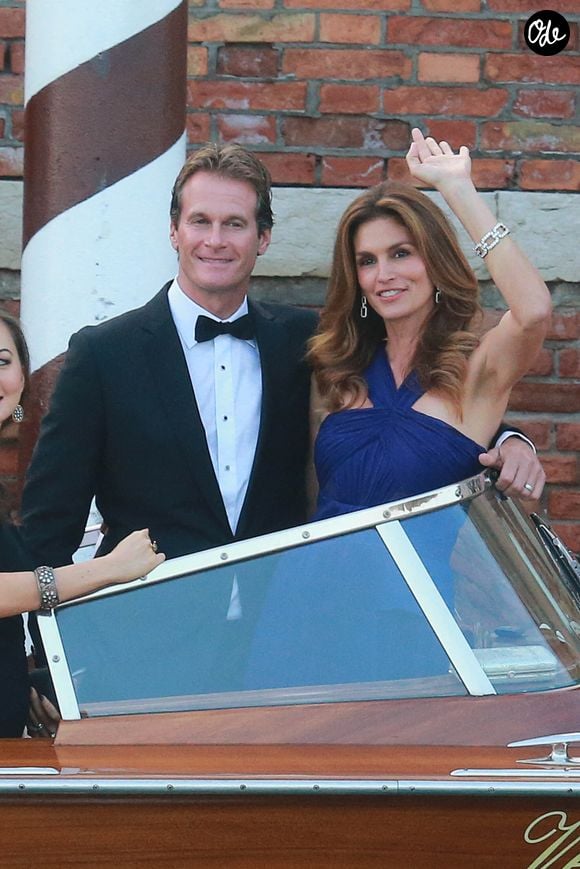 Cindy Crawford et Randy Gerber assistent à la réception de mariage de George Clooney et Amal Alamuddin, le 27 septembre 2014 à Venise, en Italie. Photo : Xposure/Abaca