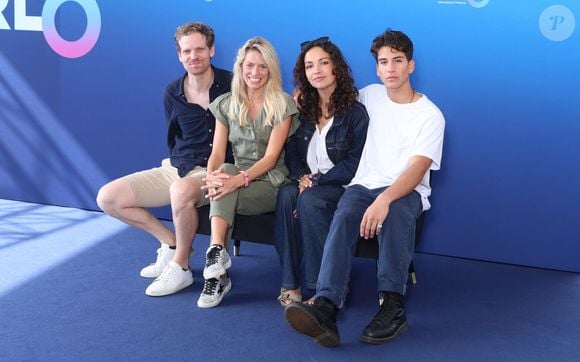 Constantin Balsan, Aurore Delplace, Marie Fevre et Mateo Paltel au photocall de "Un si grand soleil" lors de la 63eme édition du Festival de television de Monte-Carlo, Monaco, le 15 juin 2024. © Denis Guignebourg/BestImage