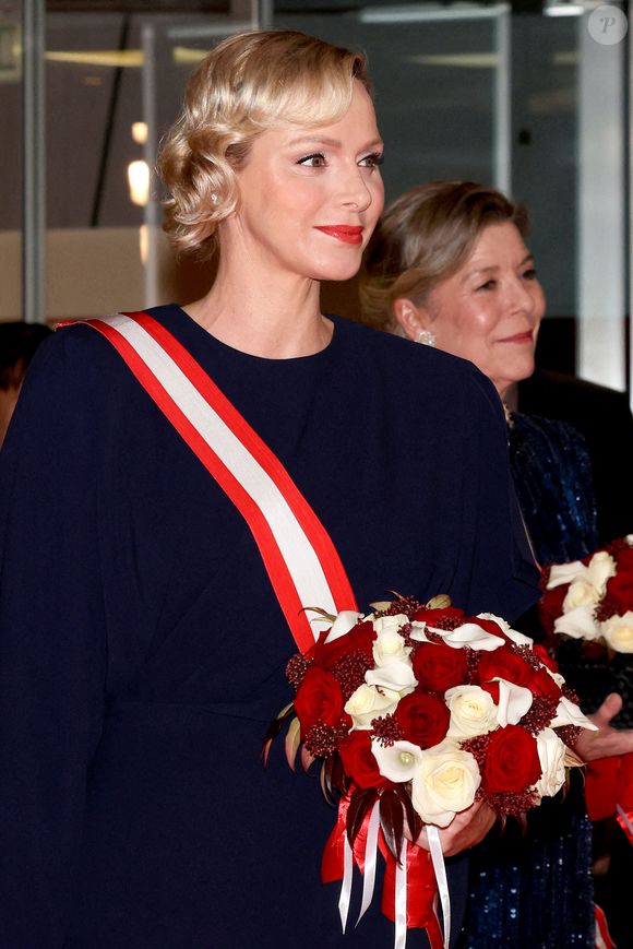 La princesse Charlene de Monaco durant la traditionnelle soirée de la Fête Nationale Monégasque au Grimaldi Forum à Monaco, le 19 novembre 2024. © JC VINAJ / Pool Monaco / Bestimage