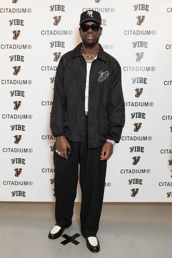 Franglish - private party de la collaboration Citadium X Vibe (marque Streetwear que lance le rappeur Franglish) au Citadium Haussmann à Paris, France, le 15 novembre 2024. © Jeremy Melloul/Bestimage