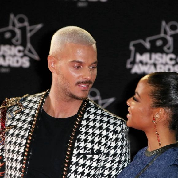 Le chanteur français M. Pokora (Matt Pokora) et sa compagne la chanteuse américaine Christina Milian - 19ème édition des NRJ Music Awards à Cannes le 4 novembre 2017. © Dominique Jacovides/Bestimage