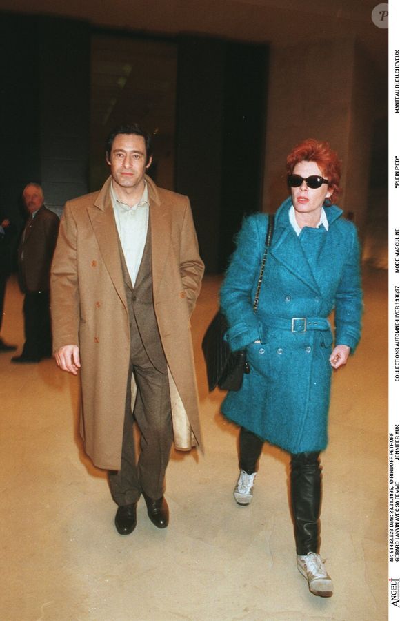 Gérard Lanvin et son épouse Jennifer aux collections automne-hiver 1996 - 97 à Paris © Bertrand Rindoff Petroff Bestimage