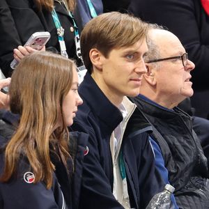Le Prince Albert II de Monaco avec la Princesse Alexandra de Hanovre et son petit ami Ben Sylvester Strautmann assistent au programme court du patinage simple masculin lors de la quatrième journée des Jeux Olympiques d'hiver de Milano Cortina 2026 au Milano Ice Skating Arena le 10 février 2026 à Milan, Italie. Photo by Alexis Jumeau/ABACAPRESS.COM
