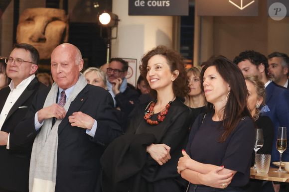 Stéphane Martin, Audrey Azoulay, Eléonore de Lacharrière - Marc Ladreit de Lacharrière est nommé mécène d'honneur du 20ème anniversaire du musée du quai Branly à Paris le 13 avril 2026. © Jack Tribeca / Bestimage