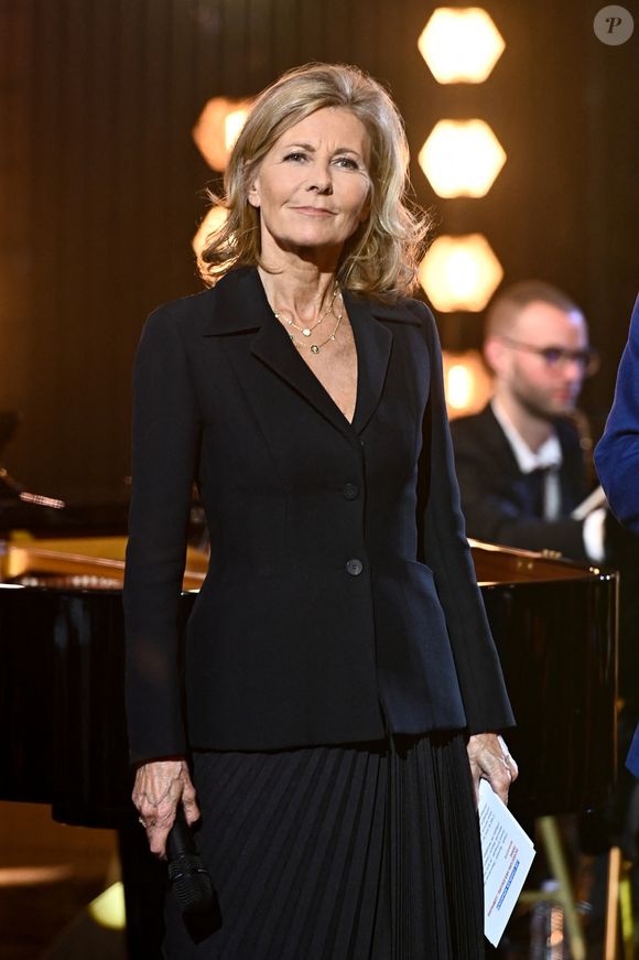Exclusif - Claire Chazal - Enregistrement de l'émission "Le Grand Echiquier : Spéciale Charles Aznavour" à l'Opéra royal de Versailles, présentée par C.Chazal et A.Manoukian, et diffusée sur France 2 le 29 mai 2025. © Guillaume Gaffiot/Bestimage