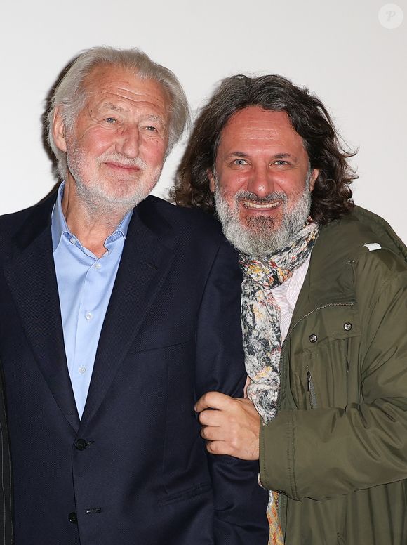 Pierre Gagnaire et Olivier Delbosc - Avant-première du film La Passion de Dodin Bouffant à la cinémathèque à Paris le 6 novembre 2023. © Coadic Guirec / Bestimage