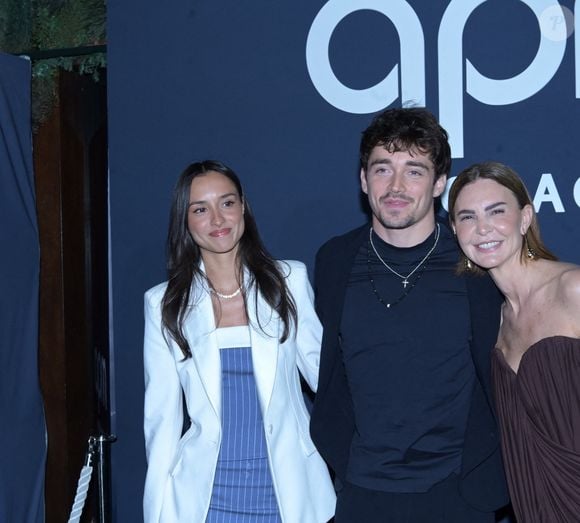 Charles Leclerc et sa compagne Alexandra Saint-Mleux, Kika Prette (Pdg APM Monaco) - Soirée APM Monaco au restaurant "le Baoli " pour le lancement de la nouvelle collection été APM Monaco lors du 77ème Festival International du Film de Cannes le 22 mai 2024. © Rachid Bellak/Bestimage