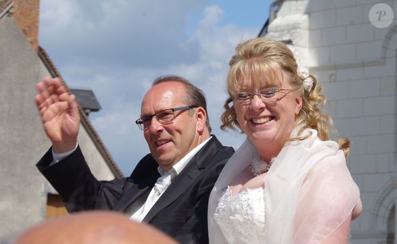 Exclusif - Mariage de Véronique et Thierry (L'amour est dans le pré, saison 9) à Valençay. Parmi les invités figuraient les anciens participants de l'émission. Le 23 mai 2015.