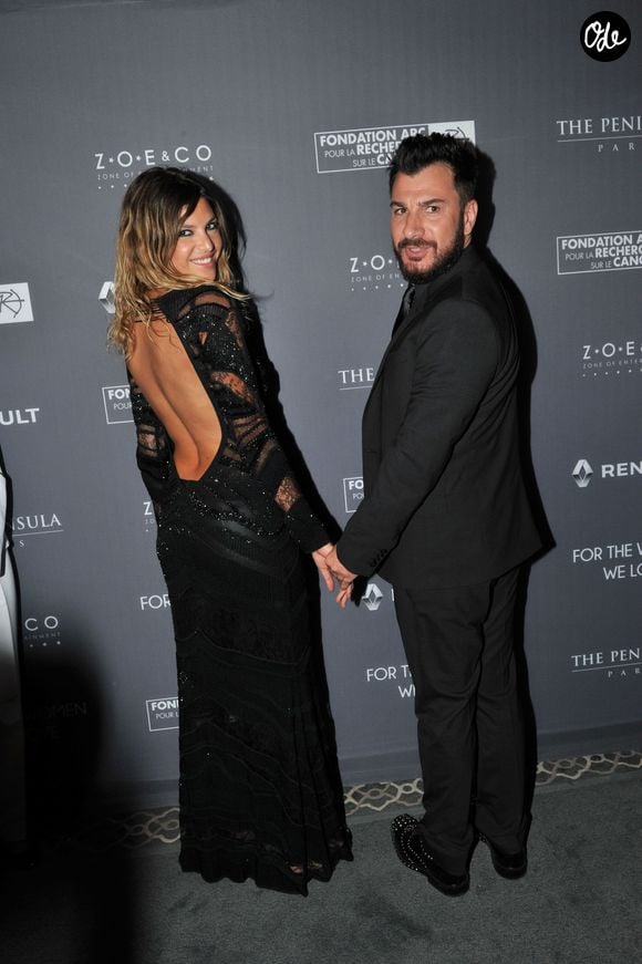 Exclusif - Michaël Youn et sa compagne Isabelle Funaro - Dîner de gala au profit de la Fondation ARC pour la recherche contre le cancer du sein à l'hôtel Peninsula à Paris le 1er octobre 2015.