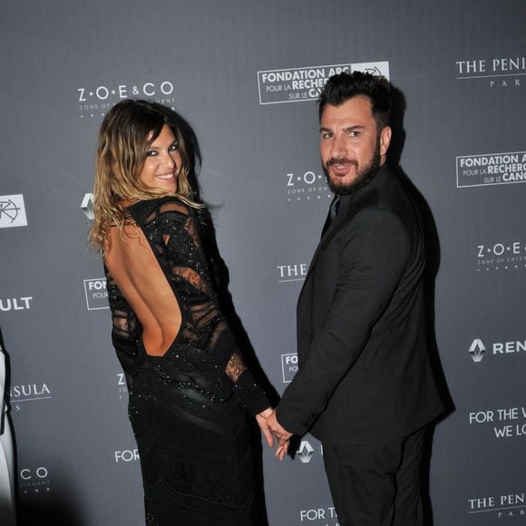 Exclusif - Michaël Youn et sa compagne Isabelle Funaro - Dîner de gala au profit de la Fondation ARC pour la recherche contre le cancer du sein à l'hôtel Peninsula à Paris le 1er octobre 2015.