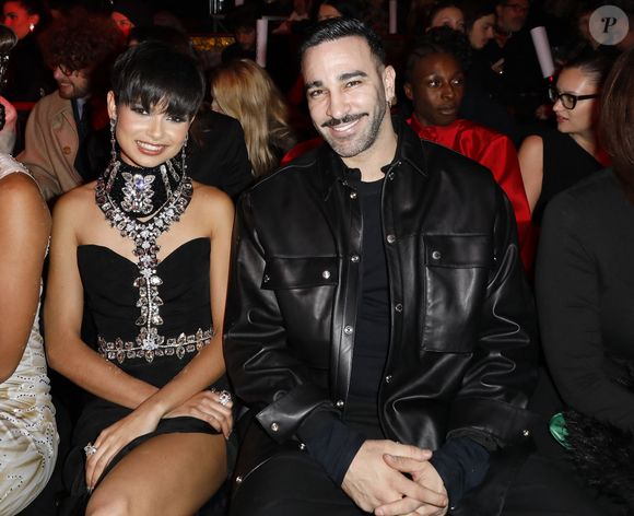 Eve Gilles (Miss France 2024), Adil Rami - Les célébrités au photocall du défilé On Aura Tout Vu, "Collection Haute Couture Printemps/Eté 2025" lors de la Fashion Week de Paris (PFW) au Paradis Latin à Paris le 28 janvier 2025. © Marc Ausset-Lacroix/Bestimage