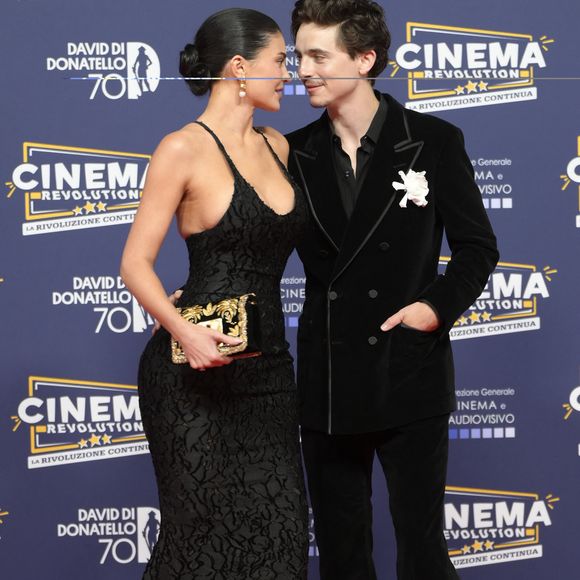 Timothée Chalamet et sa compagne Kylie Jenner à la cérémonie David di Donatello Awards  à Rome, le 7 mai 2025. Zuma Press / Bestimage