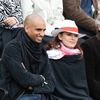 Aurelien Capoue et sa femme Rachel Legrain-Trapani - People aux Internationaux de France de tennis de Roland Garros à Paris, le 28 mai  2014 lors du match entre Jo-Wilfried Tsonga et Jürgen Melzer.