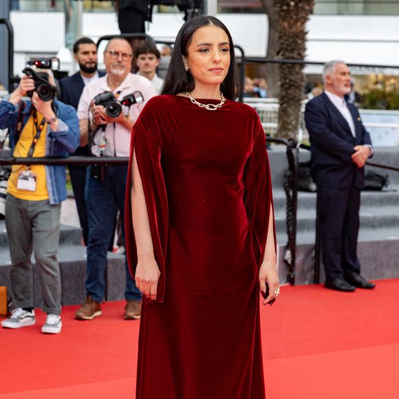 Hafsia Herzi lors de la montée des marches du film "La Petite Derniére" lors du 78ème Festival International du Film de Cannes au Palais des Festivals à Cannes, France, le 16 mai 2025. © Jacovides-Moreau/Bestimage
