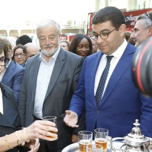 Rachida Dati, Vincent Montagne, Mohamed Mehdi Bensaid (Ministre de la Jeunesse, de la Culture et de la Communication du Maroc) - Ouverture du Festival du Livre de Paris 2025 au Grand Palais à Paris le 10 avril 2025. Le Maroc est l'invité d'honneur du Festival du Livre de Paris 2025, qui fête son retour au Grand Palais. © Marc Ausset-Lacroix/Bestimage
