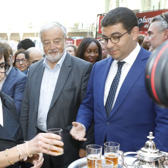 Rachida Dati, Vincent Montagne, Mohamed Mehdi Bensaid (Ministre de la Jeunesse, de la Culture et de la Communication du Maroc) - Ouverture du Festival du Livre de Paris 2025 au Grand Palais à Paris le 10 avril 2025. Le Maroc est l'invité d'honneur du Festival du Livre de Paris 2025, qui fête son retour au Grand Palais. © Marc Ausset-Lacroix/Bestimage