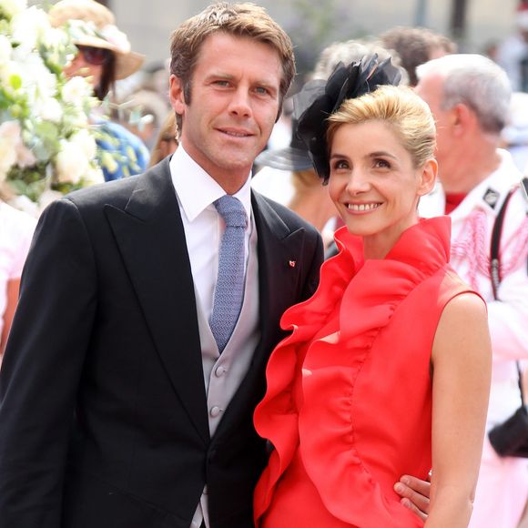 Le prince Emmanuel Philibert de Savoie et Clotilde Courau - Arrivées des invités au mariage religieux du prince Albert de Monaco et Charlene de Monaco. © AGENCE / BESTIMAGE