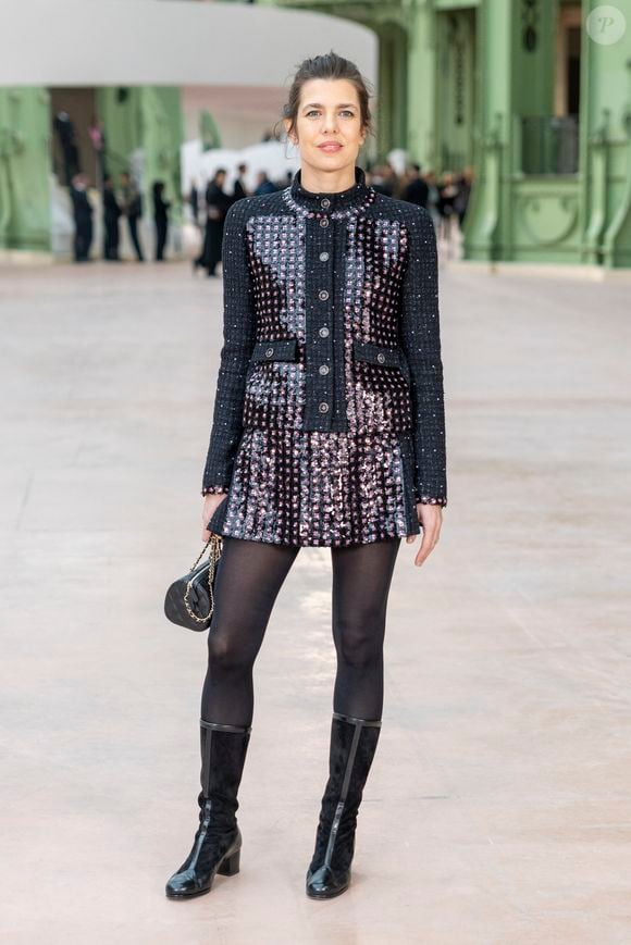 Charlotte Casiraghi au défilé Chanel au Grand Palais, "Collection Haute Couture Printemps/Eté 2025" lors de la Fashion Week de Paris (PFW), le 28 janvier 2025. 
© Olivier Borde / Bestimage