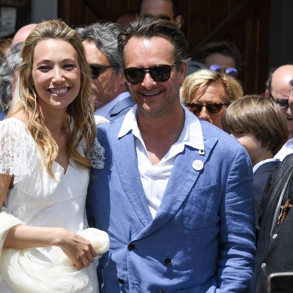 Mariage de Laura Smet et Raphaël Lancrey-Javal à l'église Notre-Dame des Flots au Cap-Ferret le jour de l'anniversaire de son père Johnny Hallyday le 15 juin 2019.