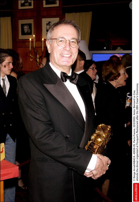 L'acteur Bernard Le Coq assiste au dîner organisé au Fouquet's après la 28ème cérémonie des César. Le 22 février 2003. © Serge Arnal/ABACA
