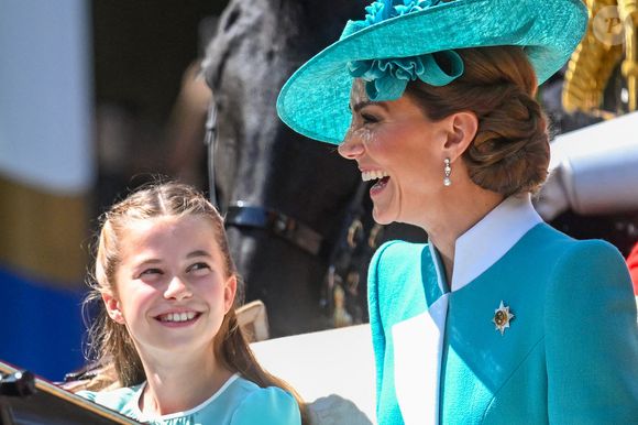 La princesse Charlotte, Catherine, princesse de Galles pendant le défilé des couleurs 2025, à Londres, Royaume-Uni, le 14 juin 2025. Photo by Zak Hussein/Splash News/ABACAPRESS.COM
