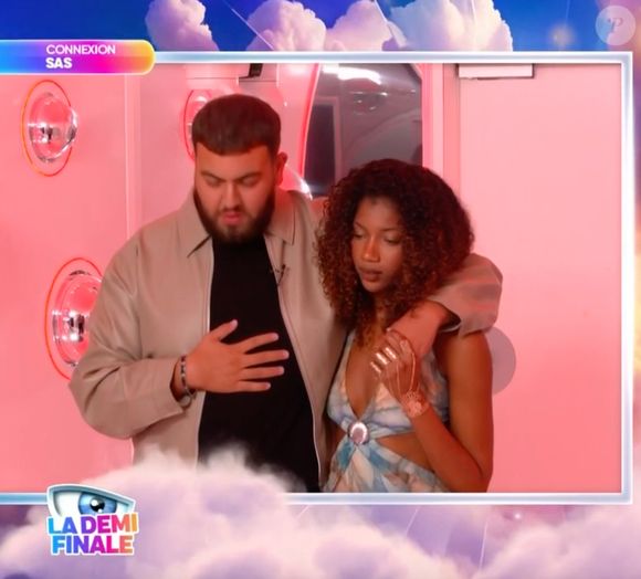 Aïmed et Anita lors de la demi-finale de "Secret Story" ce jeudi 31 juillet 2025 (Capture d'écran TFX)