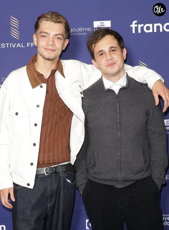 Diego Murgia et Julien Gaspar-Oliveri au photocall de la cérémonie de clôture lors de la 19ème édition du festival du film francophone d'Angoulême, France, le 29 août 2026. © Coadic Guirec/Bestimage