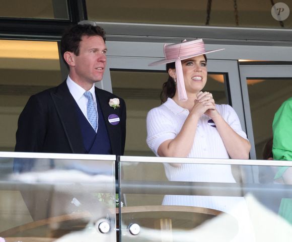 Jack Brooksbank et sa femme la princesse Eugenie d'York - La famille royale d'Angleterre aux courses hippiques "Royal Ascot 2024" à Ascot. Le 19 juin 2024 © Tim Merry / MirrorPix / Bestimage
