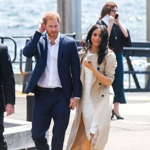 Le prince Harry, duc de Sussex et sa femme Meghan Markle, duchesse de Sussex (enceinte) arrivent à l'opéra de Sydney le premier jour de leur première tournée officielle en Australie, le 16 octobre 2018. Matrix / Bestimage