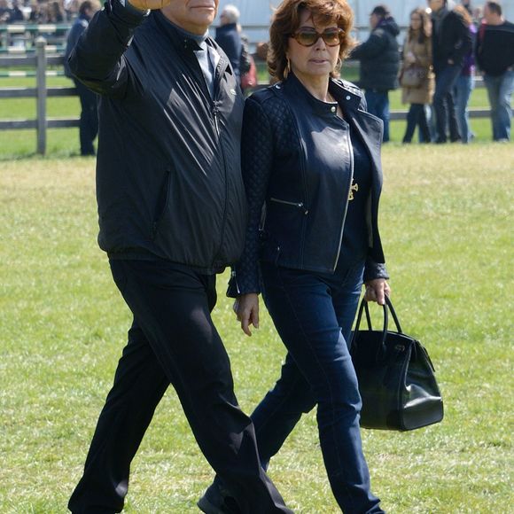 Dominique Tapie et Bernard Tapie assistant au Jumping International de Chantilly à Chantilly, au nord-est de Paris, France le 21 avril 2013. Photo by Nicolas Briquet/ABACAPRESS.COM