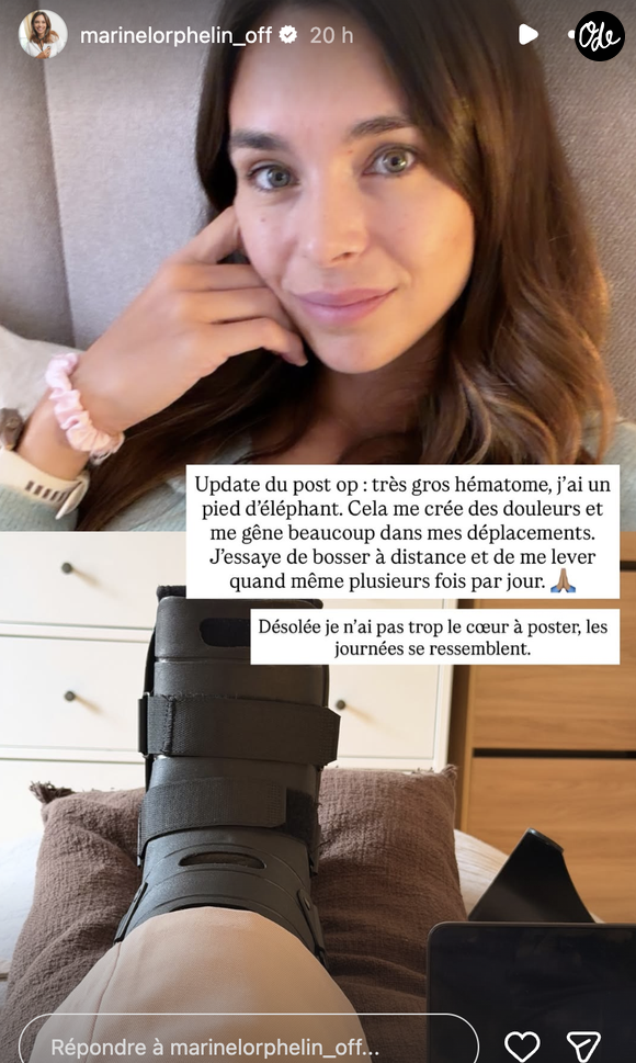 Le 2 octobre, elle a donc annoncé à ses abonnés que l’opération de sa cheville gauche s’était bien déroulée. Mais pour le moment, Marine Lorphelin va devoir lever le pied…