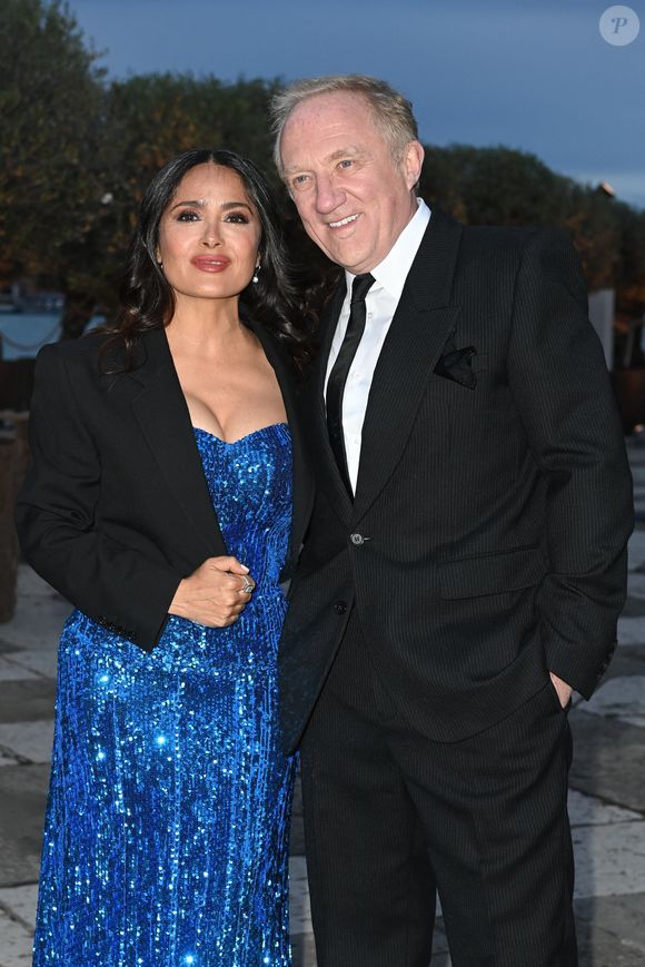 Salma Hayek, Francois-Henri Pinault - La famille Pinault est réunie au dîner de gala de la Fondation Cini juste avant la 60ème biennale de Venise le 17 avril 2024. SGP / BESTIMAGE