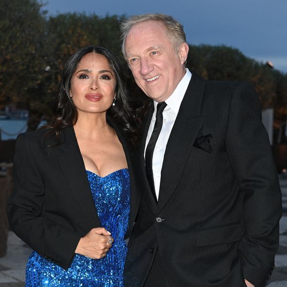 Salma Hayek, Francois-Henri Pinault - La famille Pinault est réunie au dîner de gala de la Fondation Cini juste avant la 60ème biennale de Venise le 17 avril 2024. SGP / BESTIMAGE