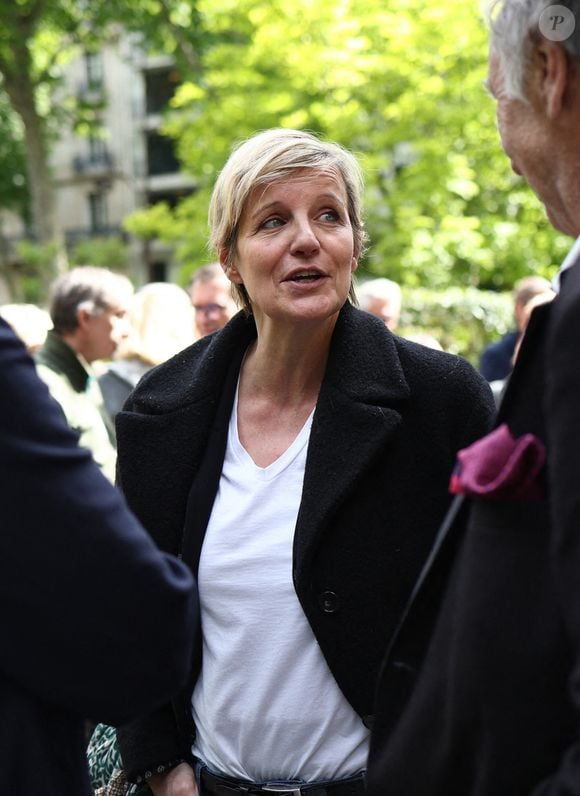 Celine Geraud lors de la cérémonie d'enterrement de Daniel Bilalian à l'église Saint-Pierre de Neuilly-sur-Seine, près de Paris, France, le 22 mai 2025. Photo par Raphael Lafargue/ABACAPRESS.COM