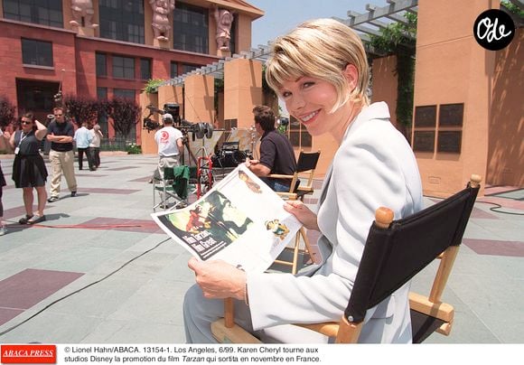 Leur entente est d'abord intellectuelle.
© Lionel Hahn/ABACA. 13154-1. Los Angeles, juin 1999. Karen Cheryl (Isabelle Morizet) tourne dans les studios Disney la campagne promotionnelle du film « Tarzan », qui est sorti en novembre en France.
