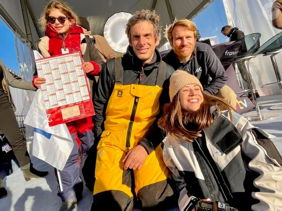 Charlie Dalin, Maxime Sorel - Le skipper de Macif Charlie Dalin remporte la dixième édition du tour du monde en solitaire Vendée Globe en pulvérisant le record de l’épreuve en 64 jours, 19 heures 22 minutes et 49 secondes aux Sables-d'Olonne, France, le 14 janvier 2025. © Fabien Faure/Bestimage