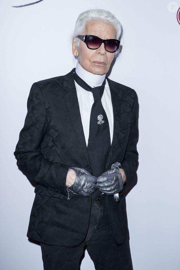 Karl Lagerfeld - Dîner "Sauver la vie" pour la fondation Descartes au Pavillon Ledoyen à Paris. © Olivier Borde/Bestimage