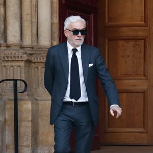Pascal Praud - Sorties des obsèques de Philippe Labro dans l'église de Saint-Germain-des-Prés à Paris le 13 juin 2025. © Dominique Jacovides - Christophe Clovis / Bestimage