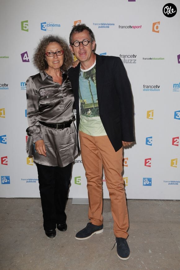 Mireille Dumas et Jamy Gourmaud lors de la conférence de presse annuelle de France Télévisions qui s'est tenue au « Palais de Tokyo », à Paris, en France, le 28 août 2013. Photo de Jérôme Domine/ABACAPRESS.COM