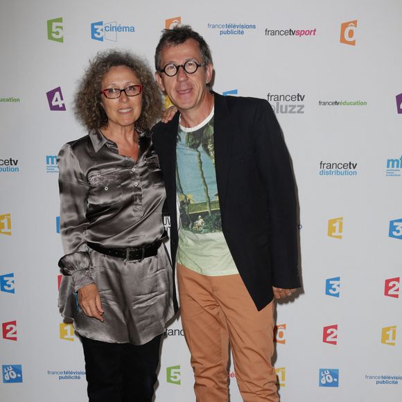 Mireille Dumas et Jamy Gourmaud lors de la conférence de presse annuelle de France Télévisions qui s'est tenue au « Palais de Tokyo », à Paris, en France, le 28 août 2013. Photo de Jérôme Domine/ABACAPRESS.COM