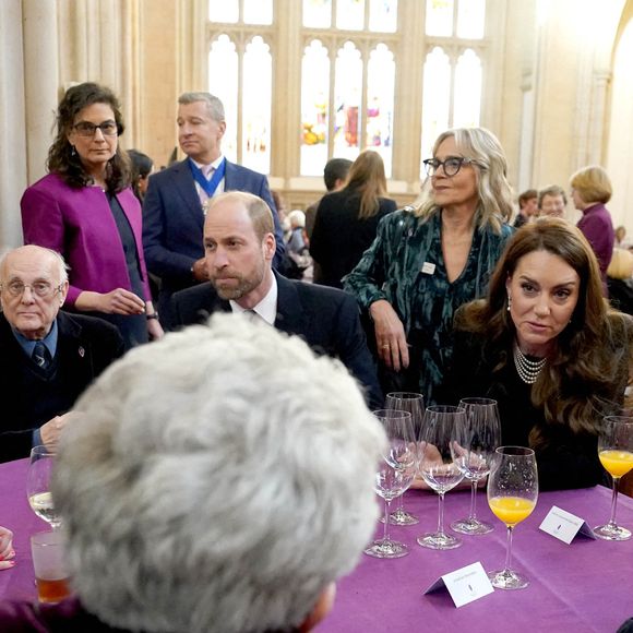 Le Prince et la Princesse de Galles rencontrent les participants lors d'une cérémonie au Guildhall de Londres, pour commémorer la Journée de la mémoire de l'Holocauste et le 80e anniversaire de la libération d'Auschwitz-Birkenau. Lundi 27 janvier 2025. Londres, Royaume-Uni. Photo by Arthur Edwards/The Sun/PA Wire/ABACAPRESS.COM