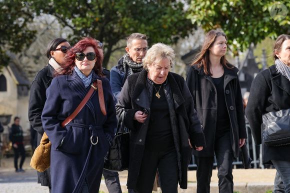 Danielle Gain aux arrivées des obsèques d'Emilie Dequenne au cimetière Père Lachaise à Paris, France, le 26 mars 2025. © Cyril Moreau/Bestimage
