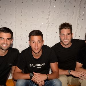 Exclusif - Enzo Zidane (fils de Zinédine Zidane), Driss Zidane (neveu de Zinédine Zidane), Luca Zidane (fils de Zinédine Zidane) et Maxime Lopez (footballeur) - Les célébrités lors du festival "Marrakech du Rire 2018"  à Marrakech, Maroc, le 24 juin 2018. © Rachid Bellak/Bestimage