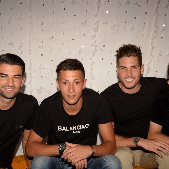 Exclusif - Enzo Zidane (fils de Zinédine Zidane), Driss Zidane (neveu de Zinédine Zidane), Luca Zidane (fils de Zinédine Zidane) et Maxime Lopez (footballeur) - Les célébrités lors du festival "Marrakech du Rire 2018"  à Marrakech, Maroc, le 24 juin 2018. © Rachid Bellak/Bestimage