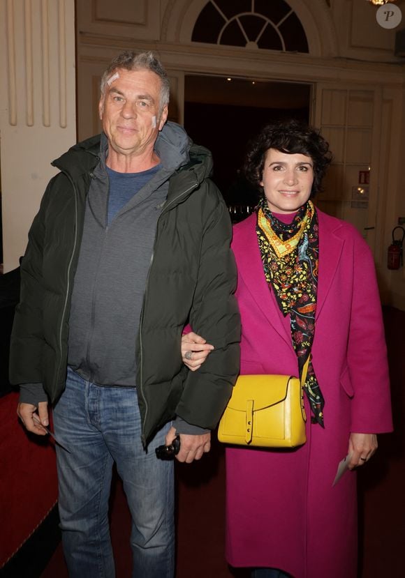 Exclusif - Bruno Gaccio et sa compagne Anne-Laure Gruet - 50ème de la pièce "Lyly" avec M. Bernier et F. Perrin au théâtre de Paris le 27 mars 2025. © Coadic Guirec/Bestimage