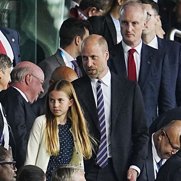 Le Prince de Galles et la Princesse Charlotte lors de la finale de l'UEFA Women's Euro 2025 au St. Jakob-Park à Bâle, Suisse, le 27 juillet 2025. Photo by Peter Byrne/PA Wire/ABACAPRESS.COM