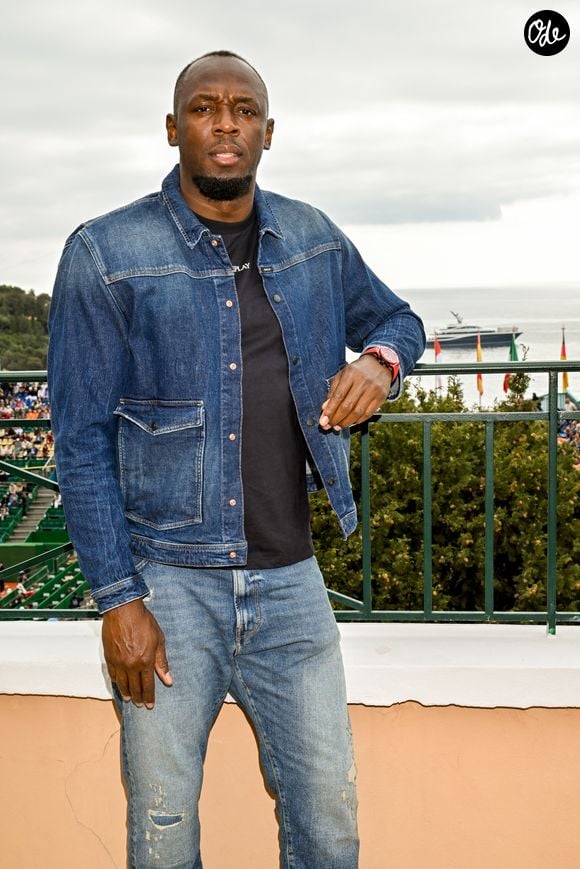 Usain Bolt lors de la troisième journée du Rolex Monte-Carlo Masters au Monte-Carlo Country Club de Monaco, France, le 7 avril 2026. © Bruno Bebert/Bestimage