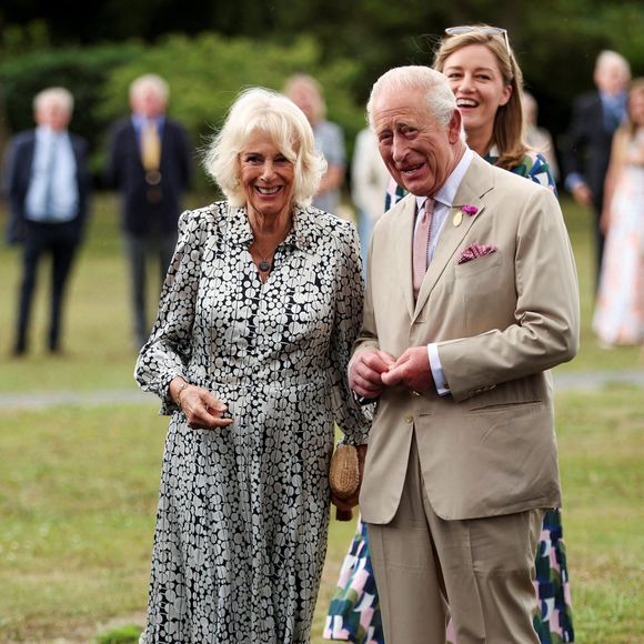 Le roi Charles III et la reine Camilla lors d'une visite au Haras national de Newmarket, dans le Suffolk, le mardi 22 juillet 2025.Photo par Chris Radburn/PA Wire/ABACAPRESS.COM