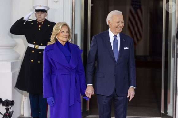 Joe et Jill Biden accueillent Donald et Melania Trump à la Maison Blanche le jour de l'investiture de Donald Trump en tant que 47ème Président des Etats-Unis. Washington DC, le 20 janvier 2025. @Photo Press Service / BESTIMAGE