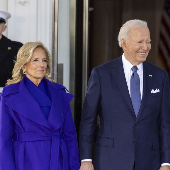 Joe et Jill Biden accueillent Donald et Melania Trump à la Maison Blanche le jour de l'investiture de Donald Trump en tant que 47ème Président des Etats-Unis. Washington DC, le 20 janvier 2025. @Photo Press Service / BESTIMAGE
